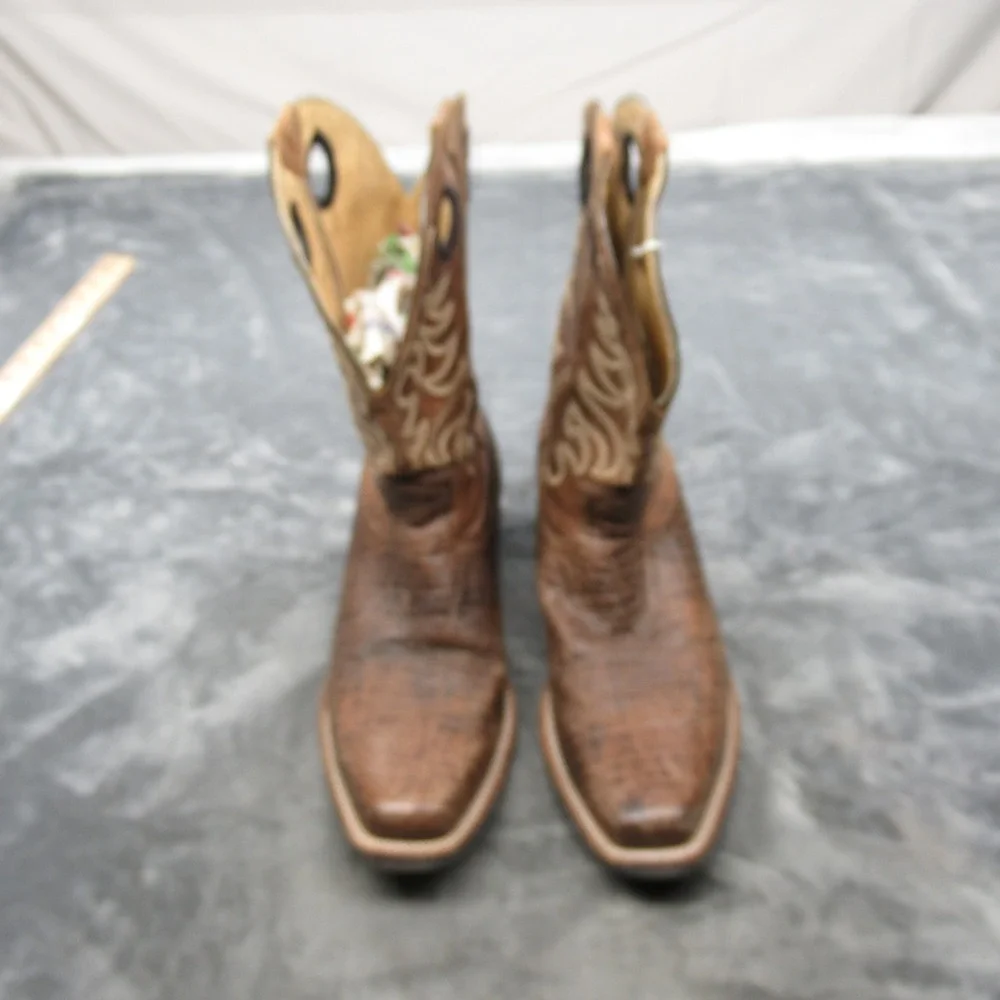 Cody James Western Boots Mens 13 D Brown Leather Square Toe Exotic Faux Elephant - Picture 3 of 16